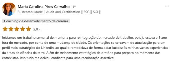 Depoimento de Maria Carolina Pires